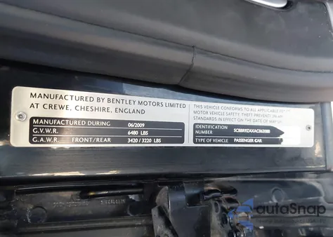 2010 Bentley Continental Flying Spur from USA, damaged, VIN SCBBR9ZAXAC063088